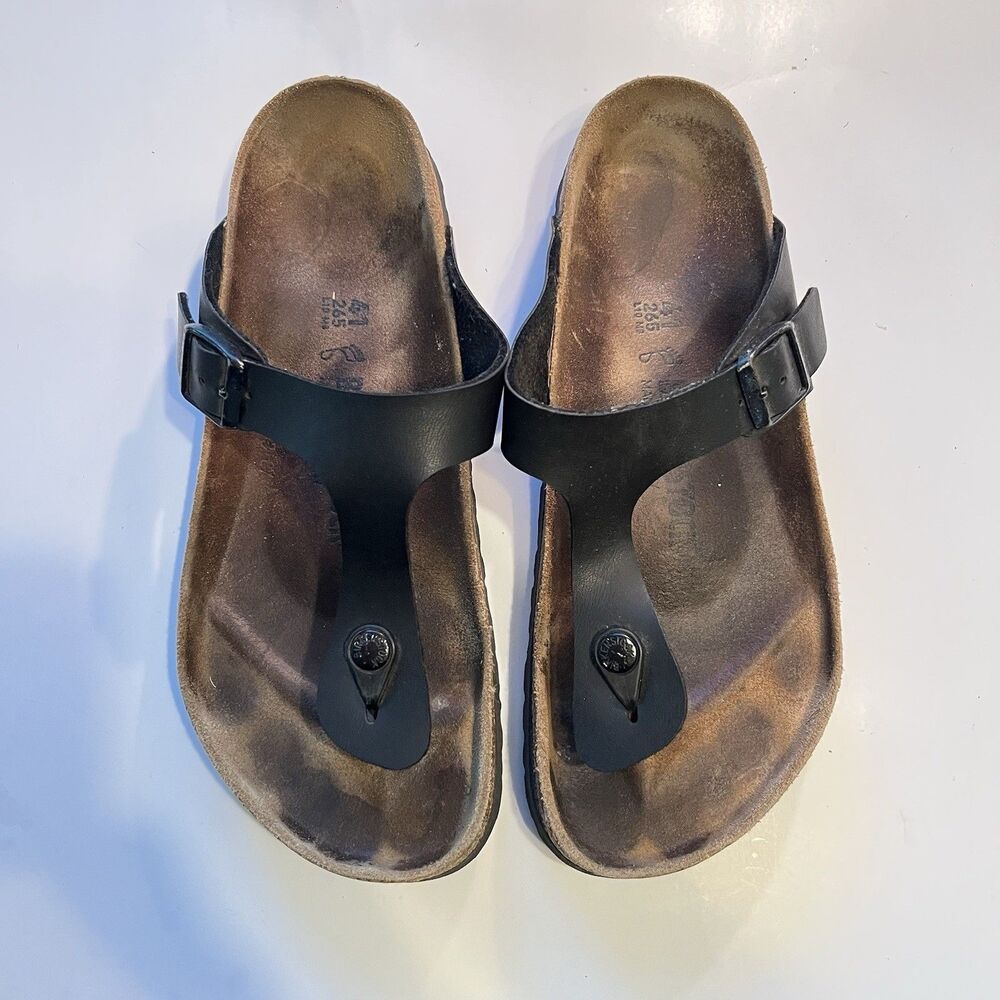 Birkenstock Gizeh Black Thong Flip Flop Sandals Women's 10 Men's 8/41